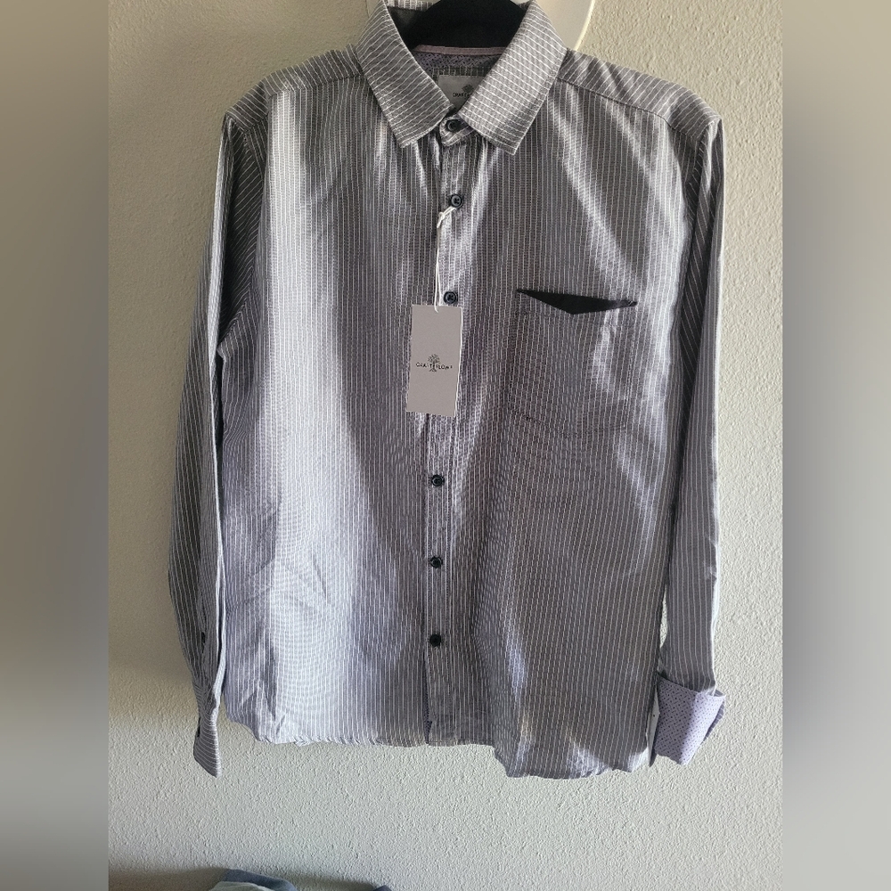 Gray Craft + Flow Stripped Shirt S 15 New